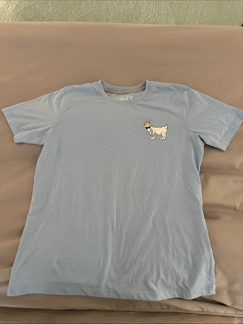 Goat USA Light Blue Short Sleeve Kids Tee with Goat USA Graphic